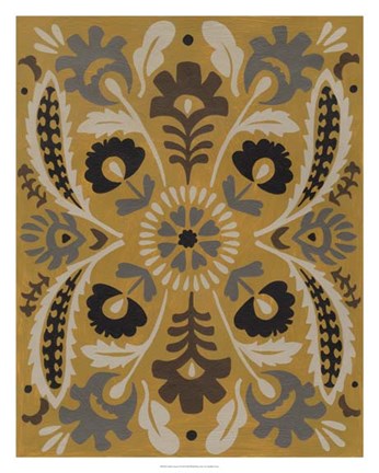 Framed Golden Suzani I Print