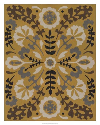 Framed Golden Suzani II Print