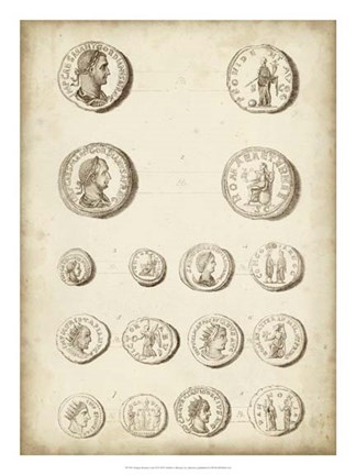 Framed Antique Roman Coins II Print