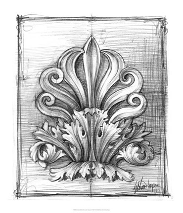 Framed Non-Embellished Decorative Ornament I Print