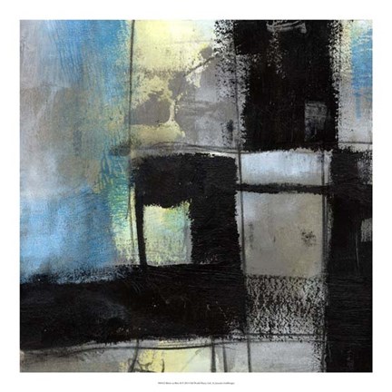 Framed Black on Blue II Print