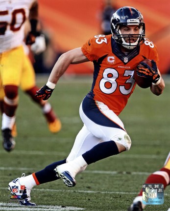 Framed Wes Welker Running With Football Print
