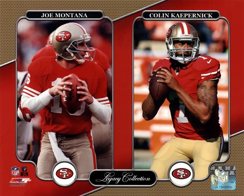 Framed Joe Montana &amp; Colin Kaepernick Legacy Collection Print