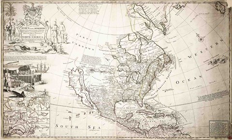 Framed John Lord Sommers Map of North America Print