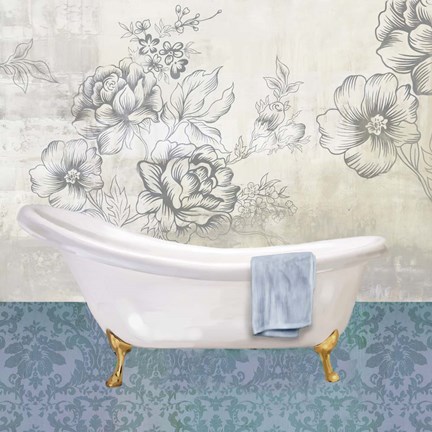 Framed Garden Bath II Print