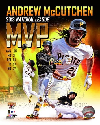 Framed Andrew Mccutchen 2013 National League MVP Portrait Plus Print