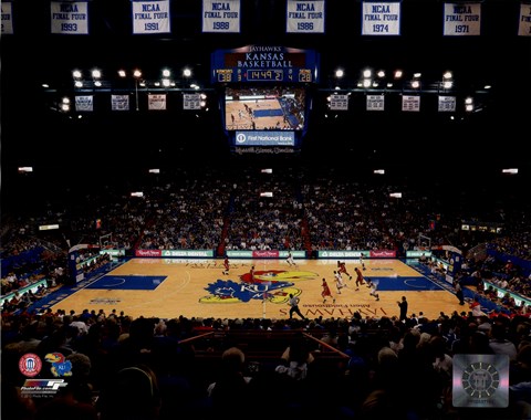 Framed Allen Fieldhouse University Court of Kansas Jayhawks 2012 Print