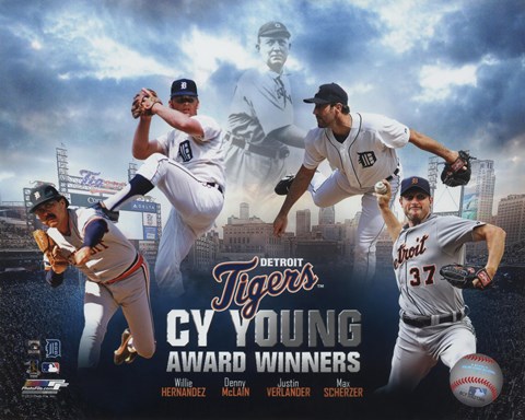 Framed Detroit Tigers Cy Young Winners Portrait Plus Print