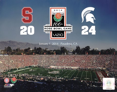 Framed 2014 Rose Bowl Champions Michigan Spartans Vs. Stanford Cardinals Print