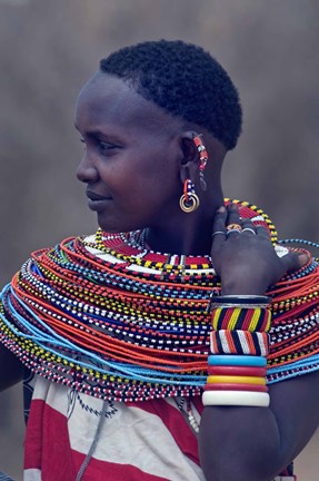 Framed Side profile of a Samburu tribal woman Print