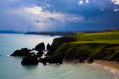 Framed Ballydowane Beach, Copper Coast, County Waterford, Ireland Print