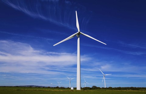 Framed Windfarm, Bridgetown, County Wexford, Ireland Print