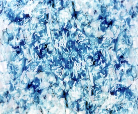 Framed Kaleidoscopic pattern in green, blue and white Print