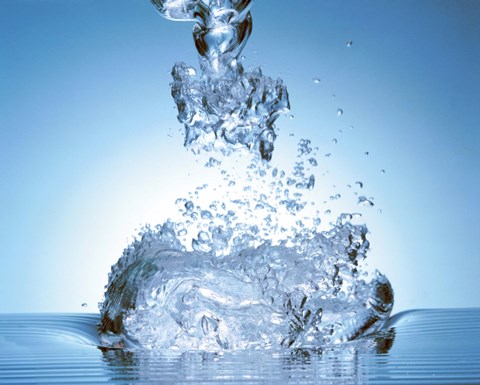 Framed Close up of explosive water bubbles in deep blue water Print