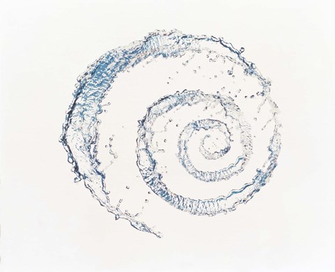 Framed Spiral of water drops with white background Print