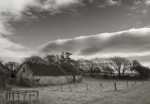 Framed Old Unused Farm near Ballyvooney, The Copper Coast, County Waterford, Ireland Print