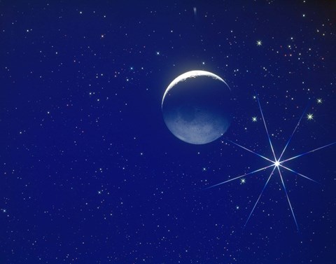 Framed Planet and Stars in Space Print