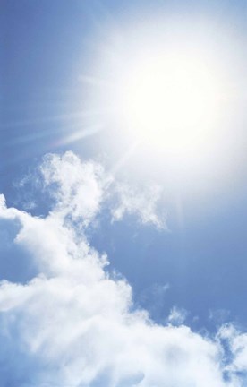 Framed Cloudy Sky, Lens Flare Print