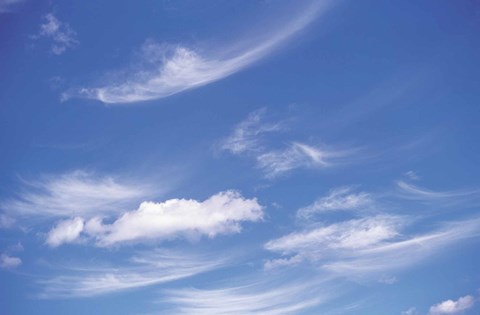 Framed Wispy Clouds in Sky Print