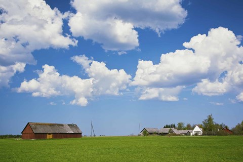 Framed Farmhouse in a field, Loksa, Lahemaa National Park, Tallinn, Estonia Print