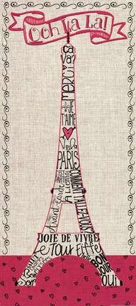 Framed Paris in Pink Print