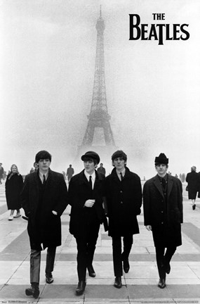 Framed Beatles - Eiffel Tower Print
