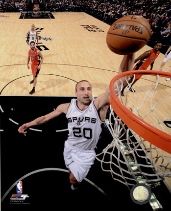 Framed Manu Ginobili Spurs Basketball Print