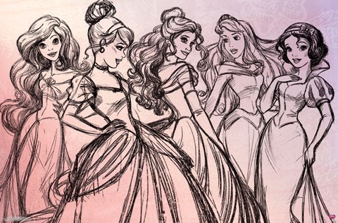 Framed Disney Princess - Pretty Princess Print