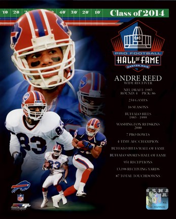 Framed Andre Reed 2014 Hall of Fame Composite Print