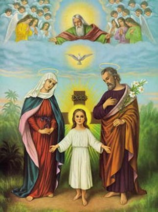 Framed Jesus, Maria, Joseph Print