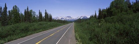 Framed Road passing through a landscape, George Parks Highway, Alaska, USA Print