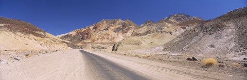 Framed Road passing through mountains, Artist&#39;s Drive, Death Valley National Park, California, USA Print