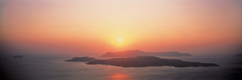 Framed Sunset Santorini Island Greece Print