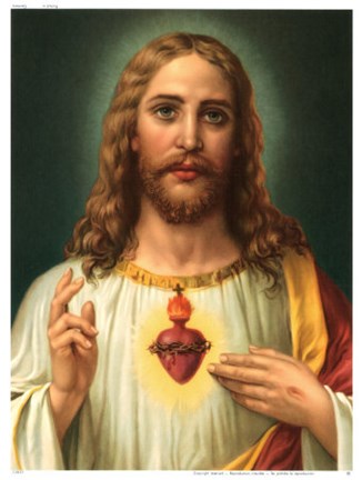 Framed Heiliges Herz Jesu Print