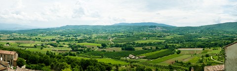 Framed High angle view of a field, Lacoste, Vaucluse, Provence-Alpes-Cote d&#39;Azur, France Print