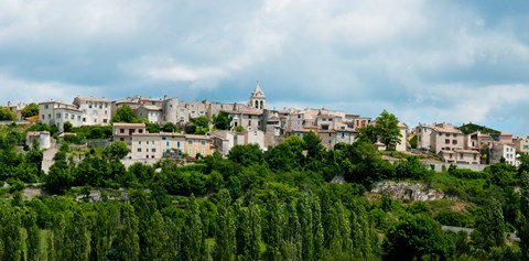 Framed Town on a hill, Sault, Vaucluse, Provence-Alpes-Cote d&#39;Azur, France Print