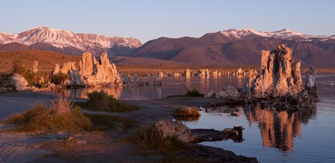 Framed Tufa formations at Mono Lake, Mono County, California Print