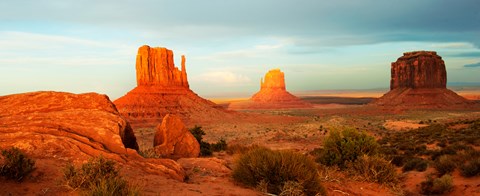 Framed Three Buttes Rock Formations at Monument Valley, Utah-Arizona Border, USA Print