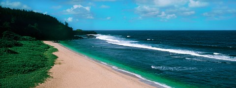 Framed Surf on the beach, Gris Gris Beach, Mauritius Island, Mauritius Print