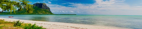 Framed Clouds over the Indian Ocean, Le Morne Mountain, Benitiers island, Mauritius Island, Mauritius Print