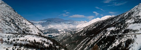 Framed Snowcapped mountains and Forests, Switzerland Print