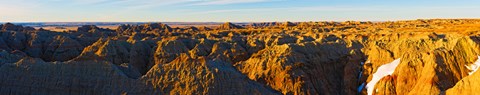 Framed High angle view of White River Overlook with rock formations, Badlands National Park, South Dakota, USA Print