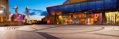 Framed Lowry complex at dusk, Salford Quays, Greater Manchester, England Print