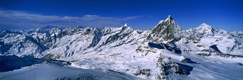 Framed Snow Covered Swiss Alps, Switzerland Print