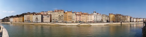 Framed Buildings at the waterfront, Saone River, Lyon, Rhone, Rhone-Alpes, France Print
