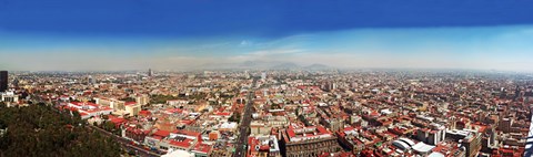 Framed Aerial view of cityscape, Mexico City, Mexico Print