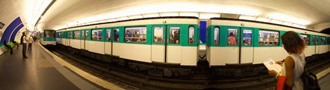 Framed 360 degree view of a metro train, Paris, Ile-de-France, France Print