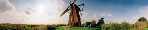 Framed Windmill in a farm, Netherlands Print