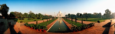 Framed Taj Mahal and Gardens, Agra, Uttar Pradesh, India Print