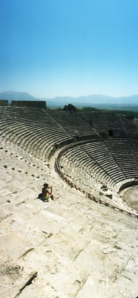 Framed Ancient theatre in the ruins of Hierapolis, Pamukkale,Turkey (vertical) Print